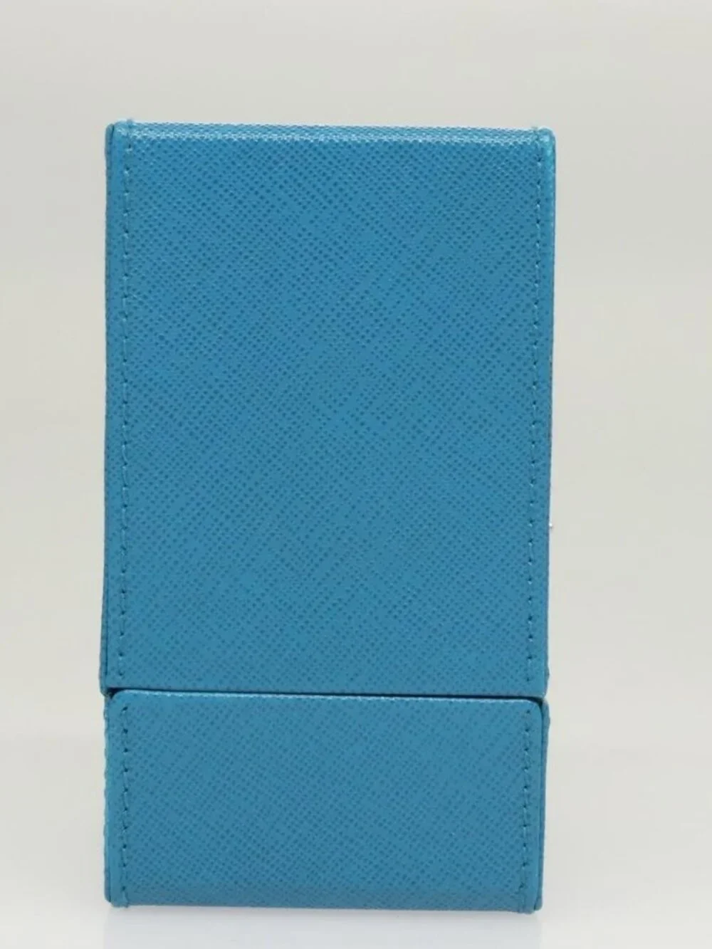 PRADA Cosmetic Pouch Leather Blue Auth 118869M